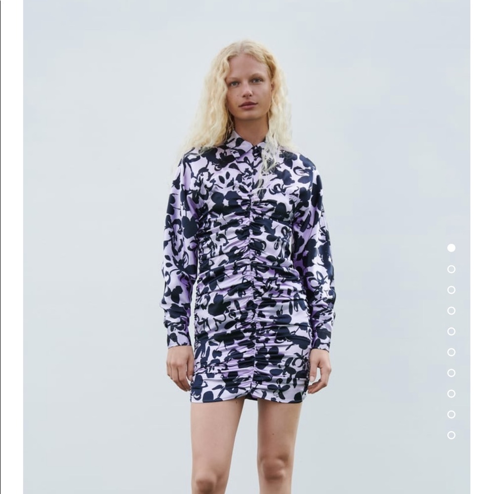 Zara - Satin Effect Print Dress black